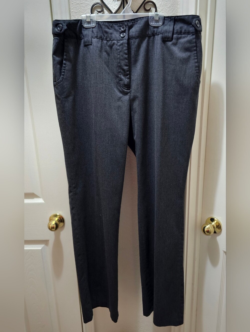 Covington Wonens Straight Wide Leg Dress Slacks In Charcoal Size 16 EUC - Picture 2 of 15
